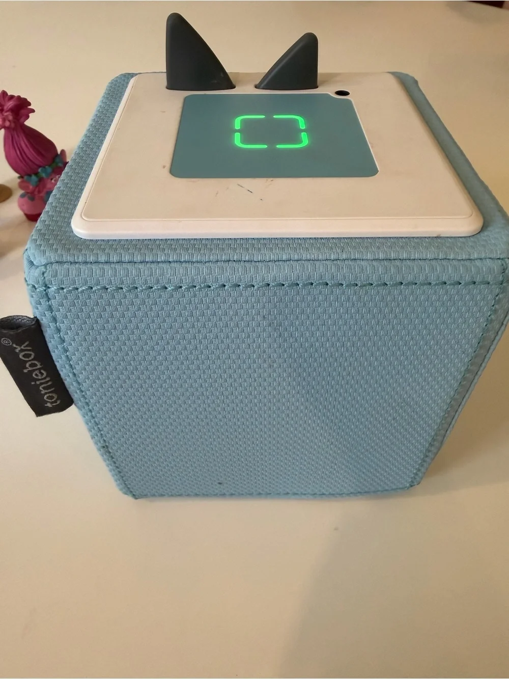 Kids Story Speaker Cube in Light Blue - Soft Fabric Audio Player with 6 figures